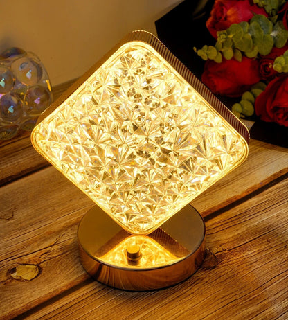 Elegant LED Crystal Diamond Cordless Night Light for Bedroom Decor