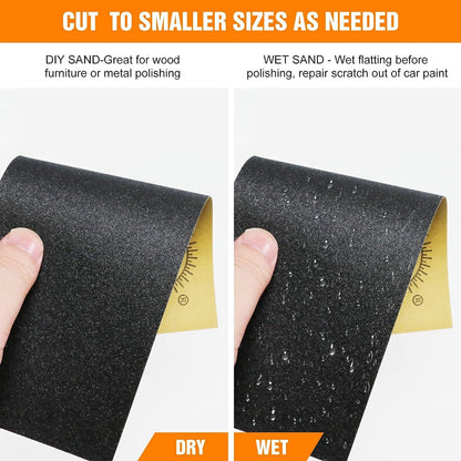 42 PCS Assorted Grit Sandpaper 120 to 3000 Wet Dry for Wood Sanding