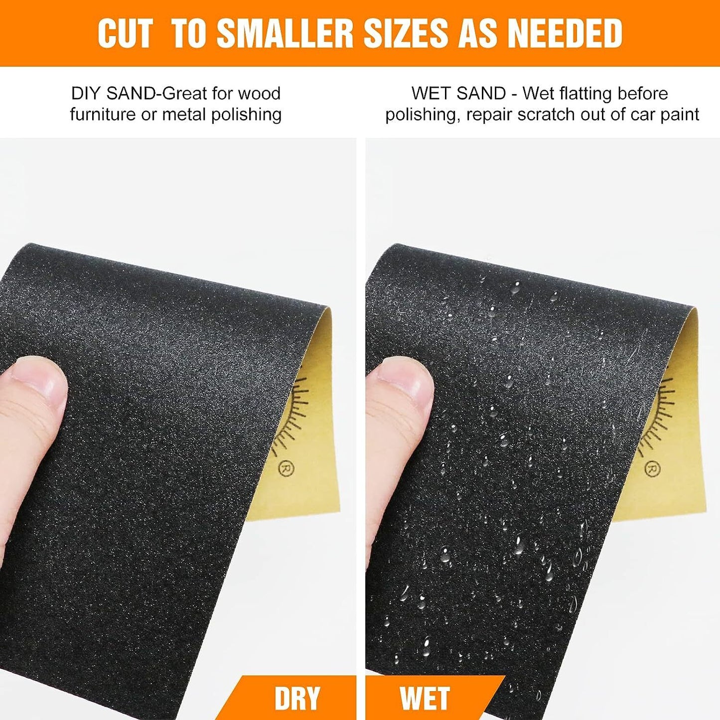 36 PCS Assorted Grit Sandpaper Wet Dry for Wood Sanding Sheets