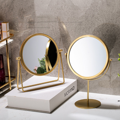 360-Degree Rotating Vanity Mirror for Makeup and Dressing Gold