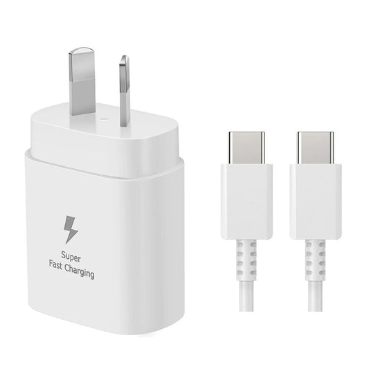 25W Super Fast Charger USB C to C Cable Wall Adapter for iPhone Android AU Plug