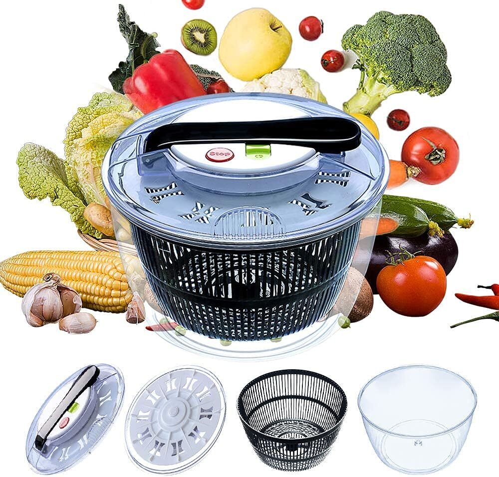 5L Large Capacity Salad Spinner Vegetable Washer Dryer Kitchen Tool