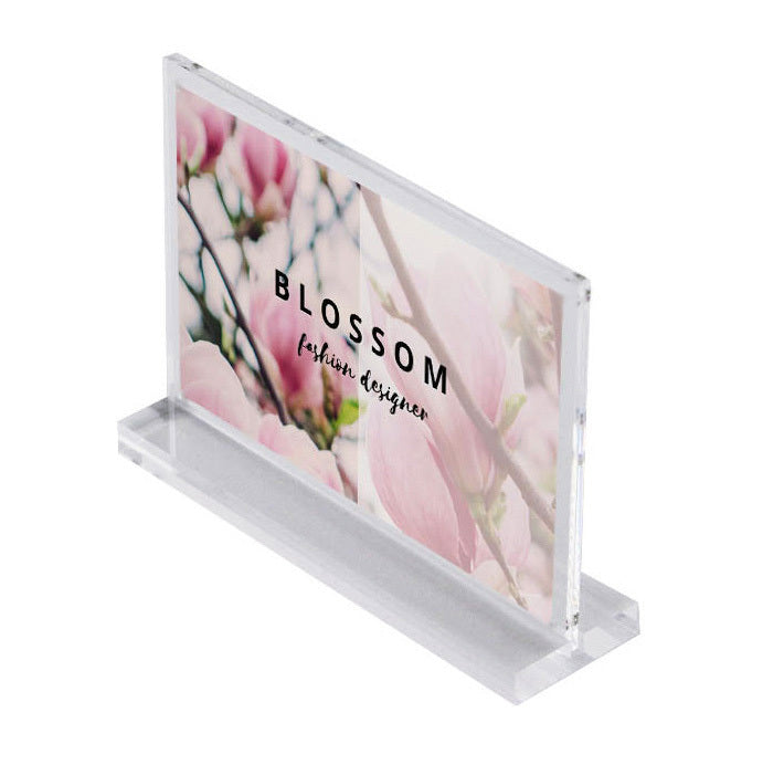 A5 Clear Acrylic Horizontal Display Sign Holder for Office and Retail