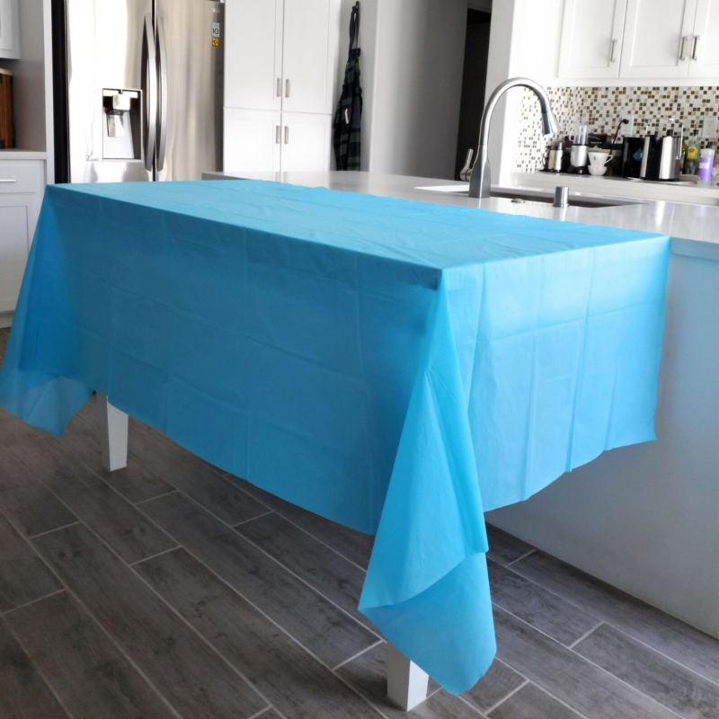 Large Disposable Party Tablecloth Rectangle Table Cover Blue