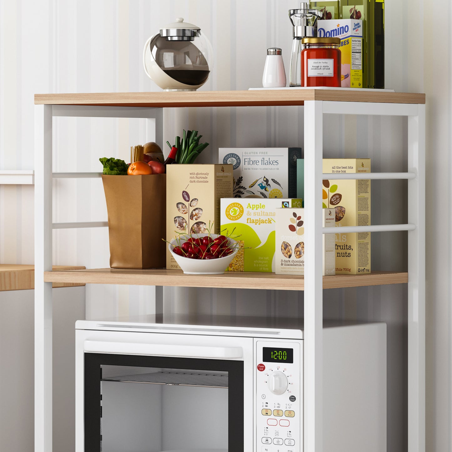 3-Tier Space-saver Organizer Kitchen Storage Shelf Oak