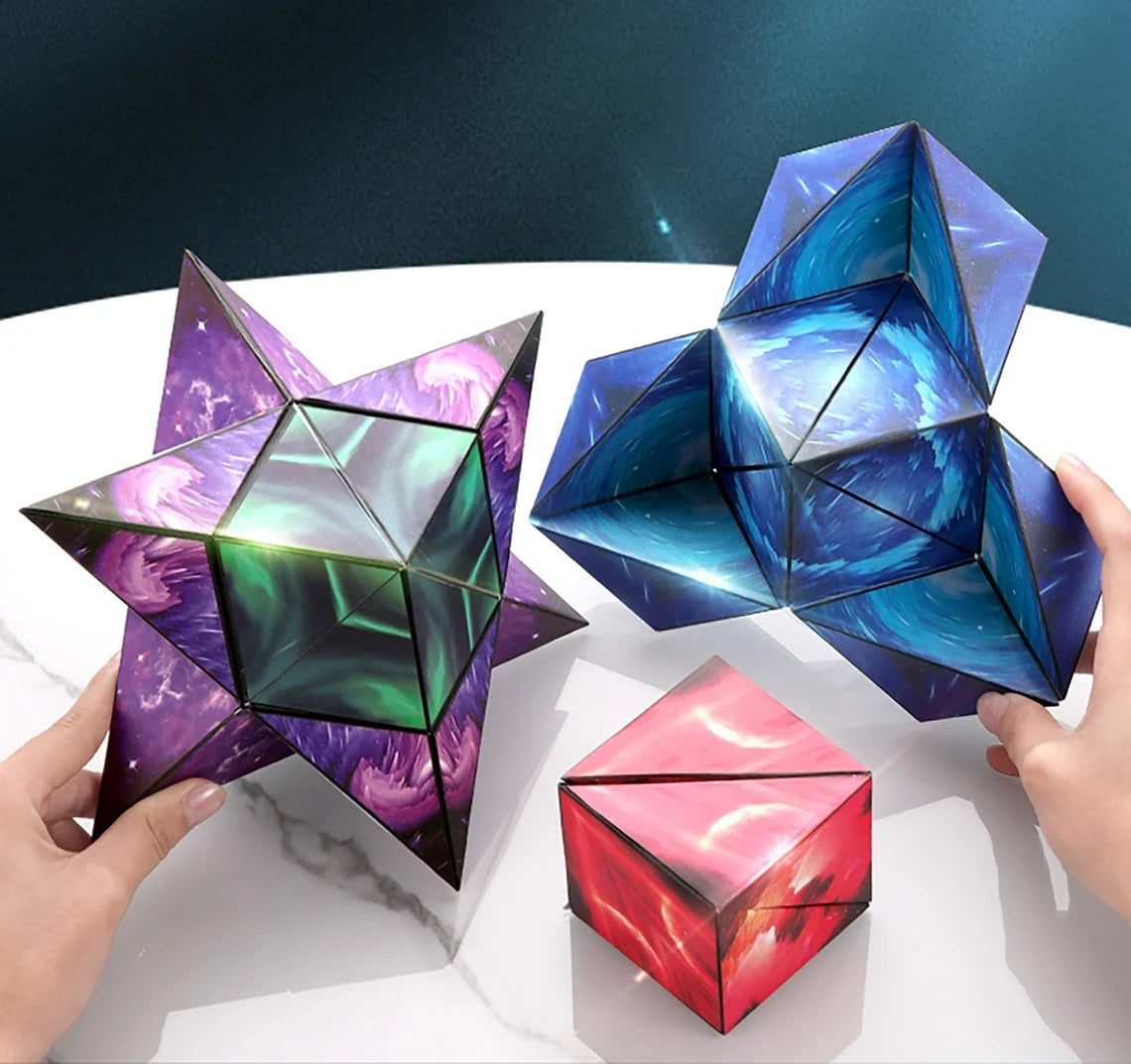 3D Galaxy Magic Magnetic Cube Space Puzzle Stress Relief Fidget Toy for Adults