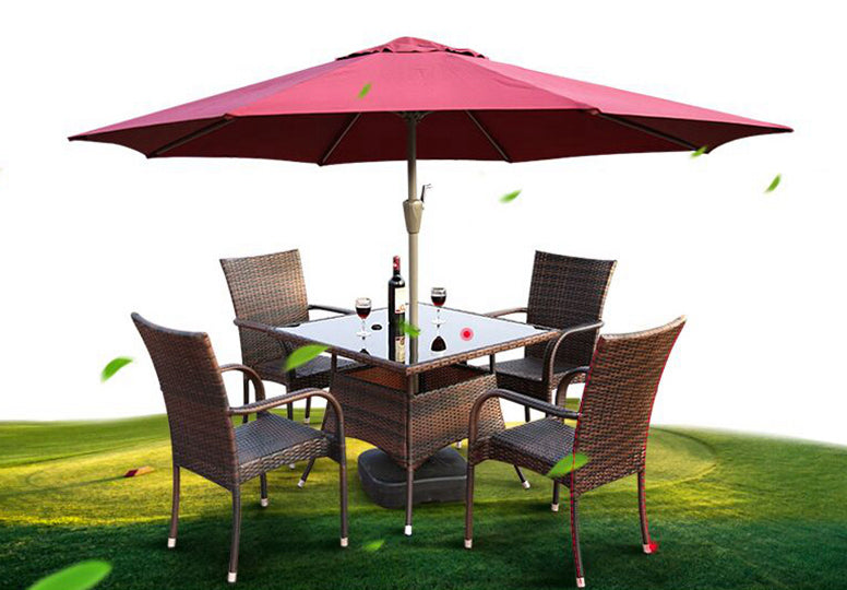 3m Steel Outdoor Garden Patio Market Umbrella Maroon