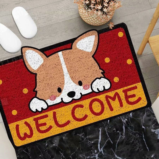 Super Absorbent Non-Slip Bath Mat Cute Dog Design for Bathroom and Entryway