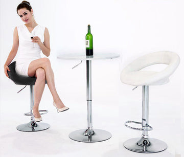 Set of 2 Luxury Modern Bar Stools Moon Chairs White