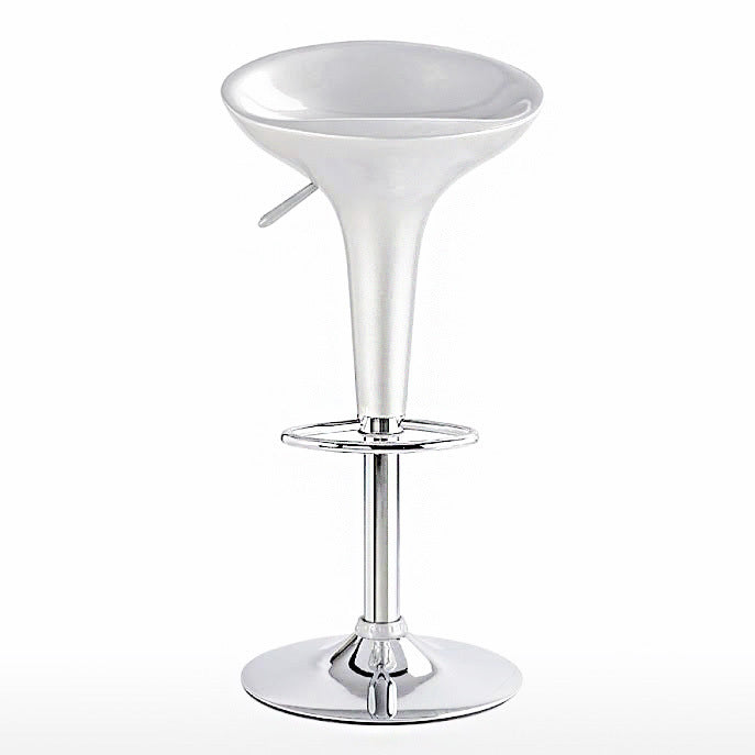 Set of 2 High Gloss Designer Bar Stools Modern White