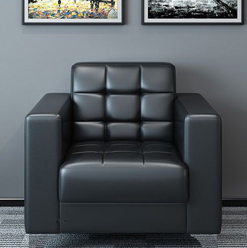 Modern Minimalist Leather Single Seater Sofa Black