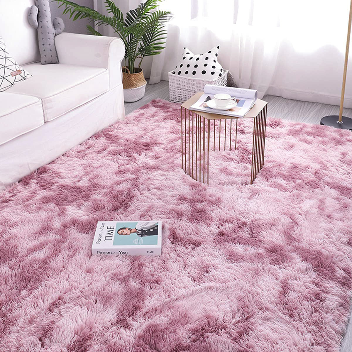 200 x 140 Comfortable Soft Shag Rug for Bedroom Living Room Purple Lilac