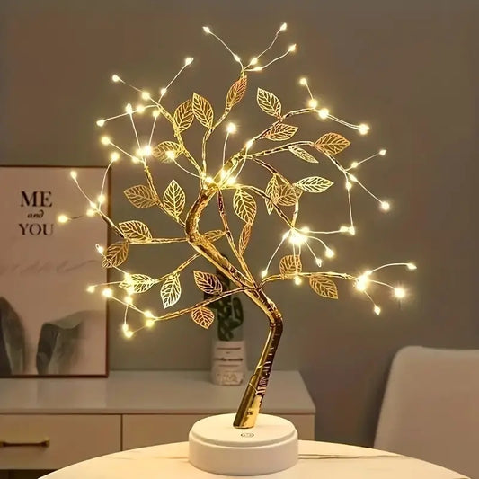 Gold Leaf Bonsai Tree LED Lamp Magical Decorative Light