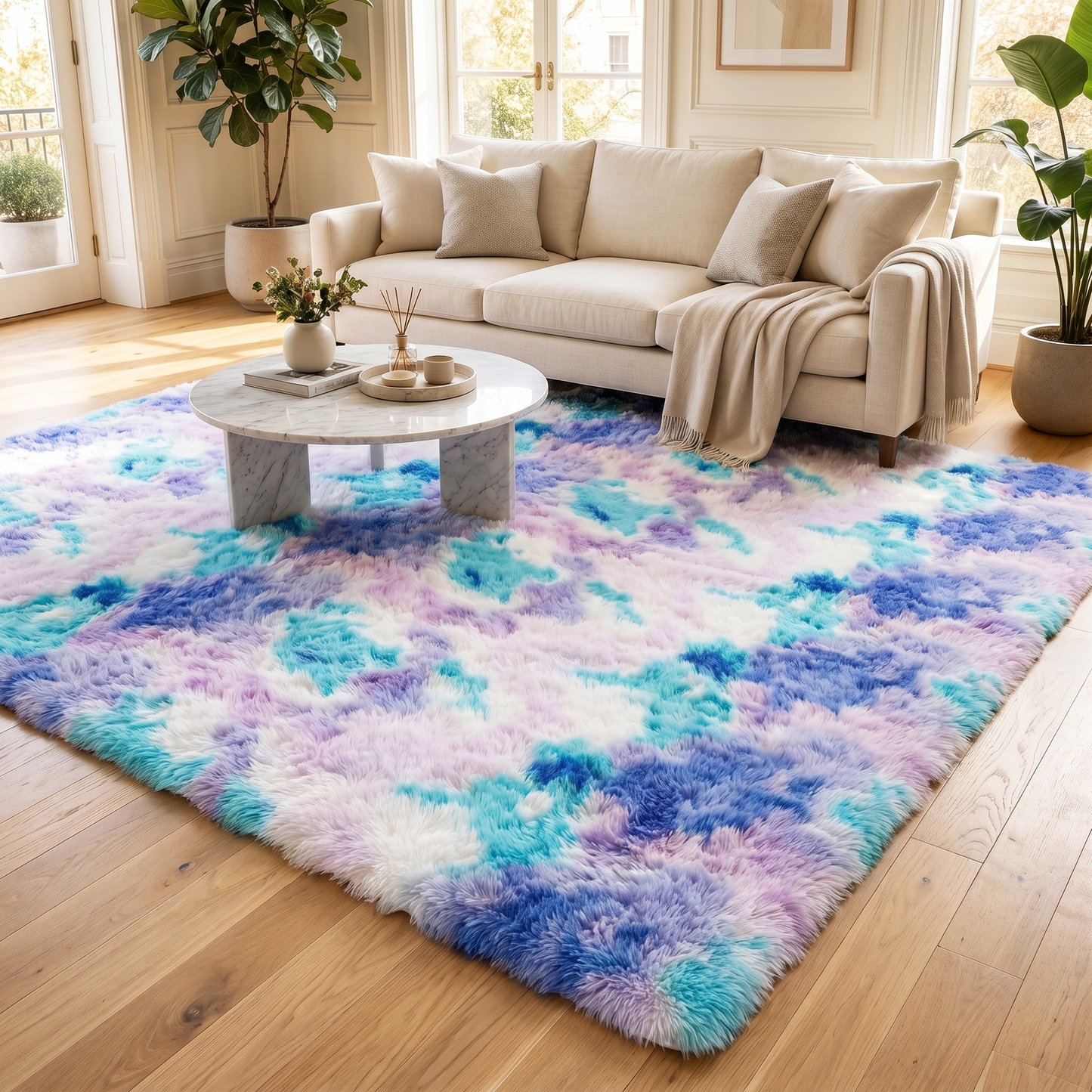 XL Extra Large 300 x 200 Dreamy Shag Rug Soft and Cozy Purple