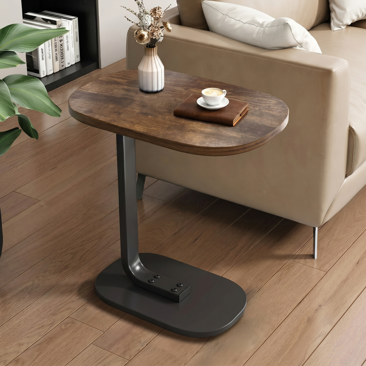 Rustic Sofa Bed Side Table Laptop Desk Accent Coffee Stand