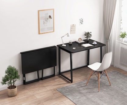 Space-Saving Folding Table Desk Space-Saving Black