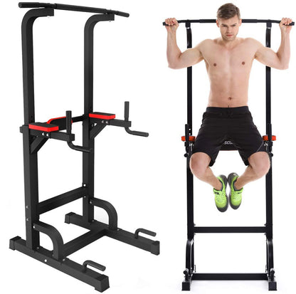 Heavy Duty Power Tower Dip Bar Pull Up Fitness Station for Home Gym Workouts