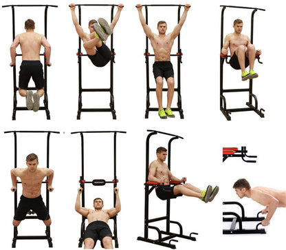 Heavy Duty Power Tower Dip Bar Pull Up Fitness Station for Home Gym Workouts