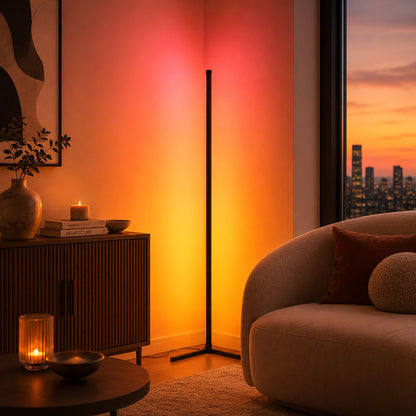 Colour Changing LED Corner Floor Lamp RGB Mood Lighting
