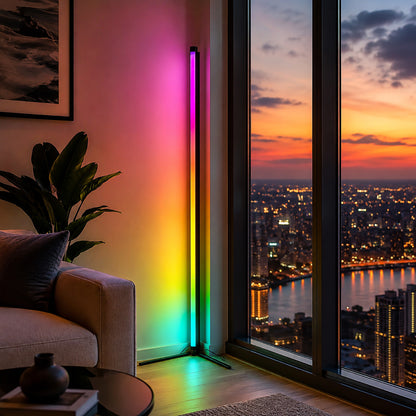Colour Changing LED Corner Floor Lamp RGB Mood Lighting