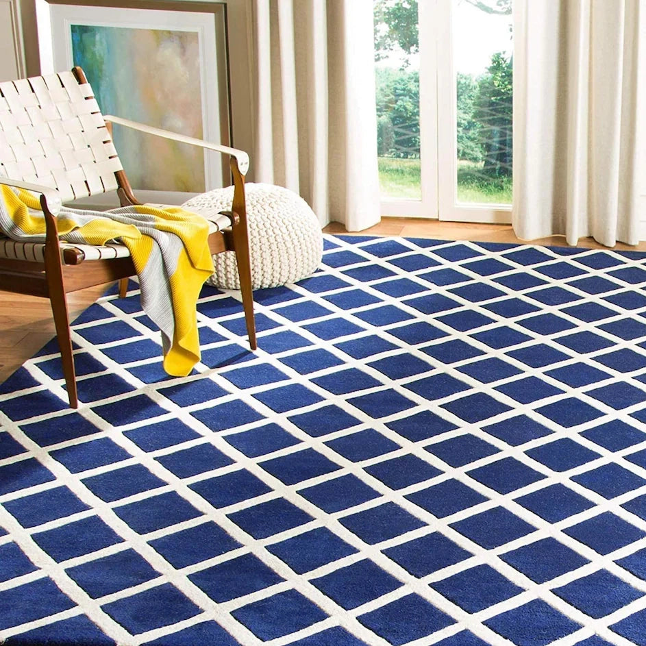 200 Rug XL Extra Large 300 x 200 Rug Easy-Care Carpet Mat Blue