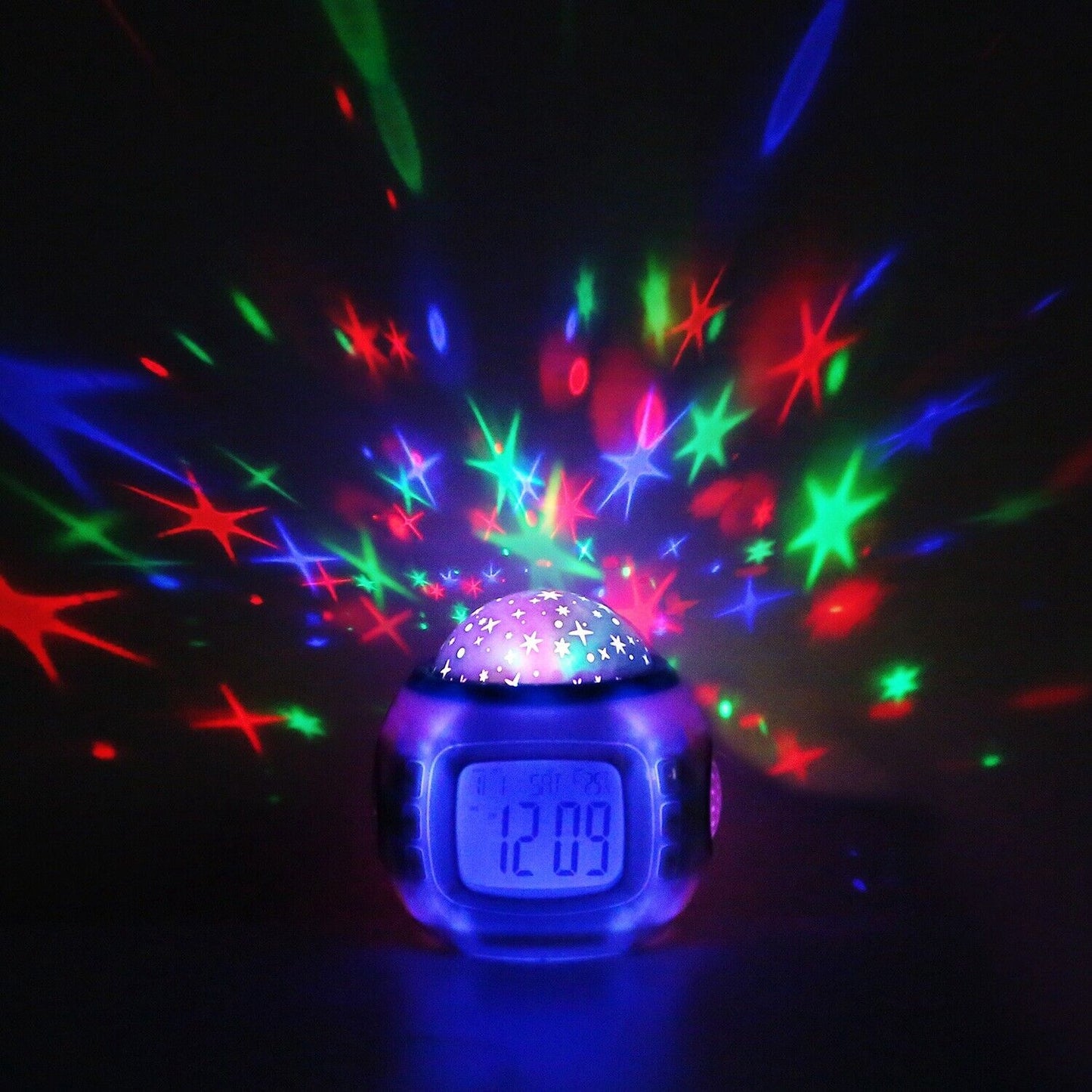 Starry Sky Projection Digital Alarm Clock with Music and Calendar