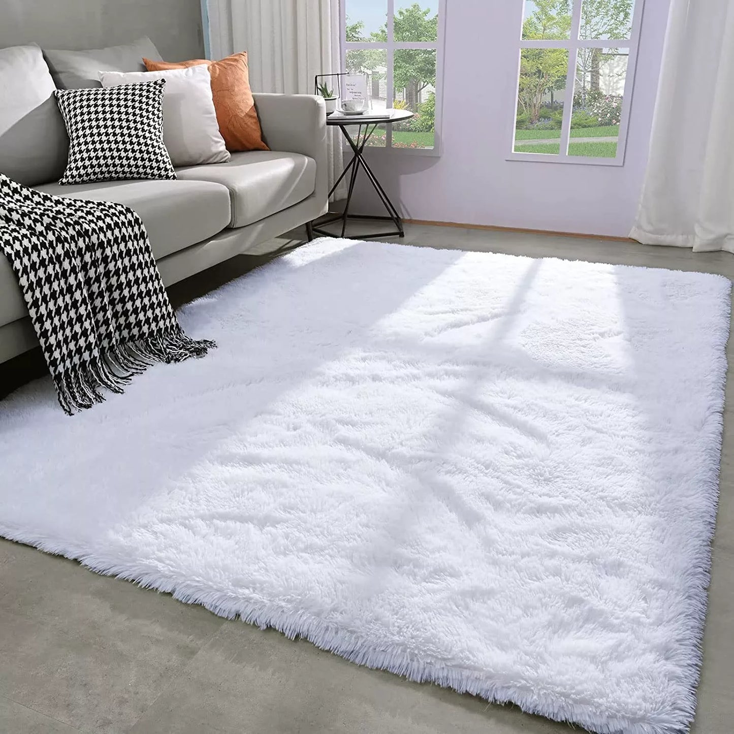 4m Extra Large Soft Shag Rug Carpet Mat White 400 x 200