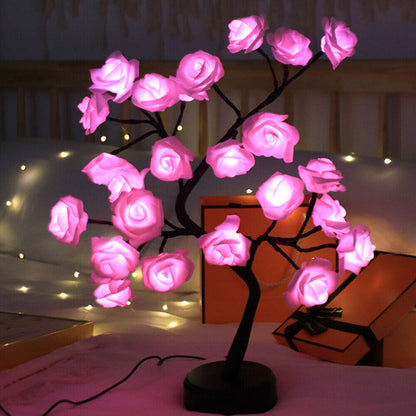 Rose Flower Tree  Lamp LED USB Night Light Romantic Home Decor