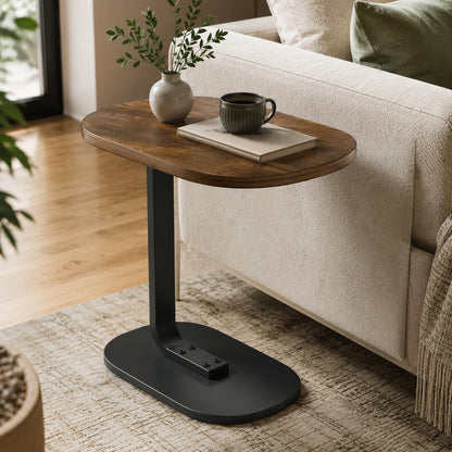 Rustic Sofa Bed Side Table Laptop Desk Accent Coffee Stand